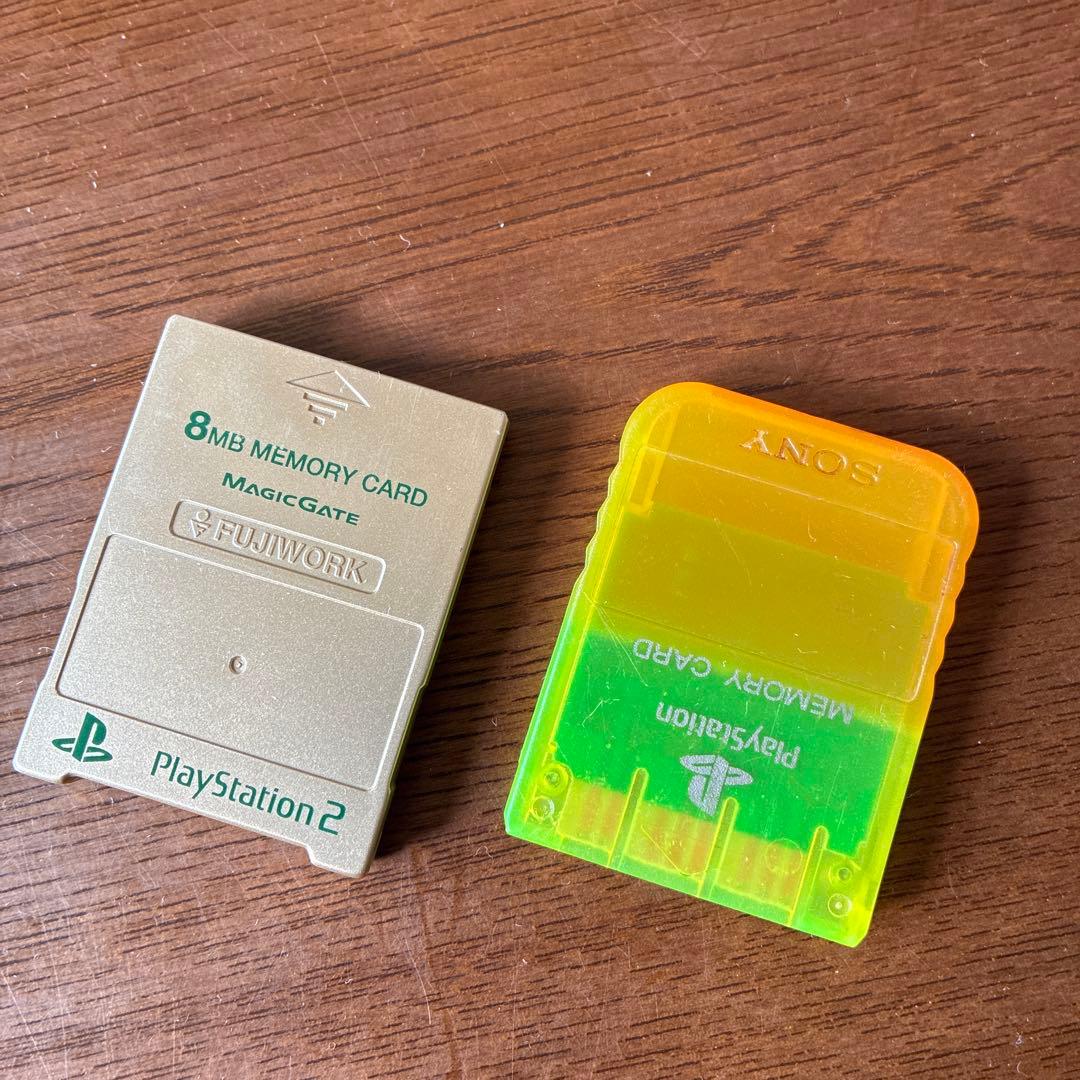 PlayStation 2 本体 コントローラー2個 メモリーカード ジャンク品