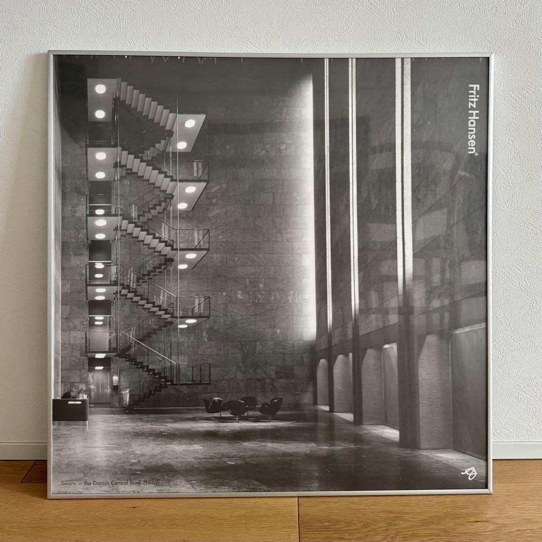 希少 フリッツハンセン ポスター ヤコブセン 生誕100周年 特注額付き