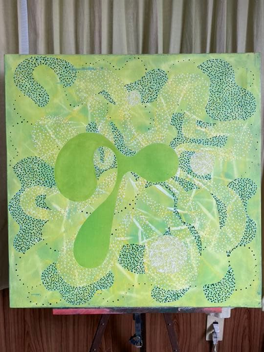 油絵 現代アート Green 作者 あんどうまさひろ 油彩画