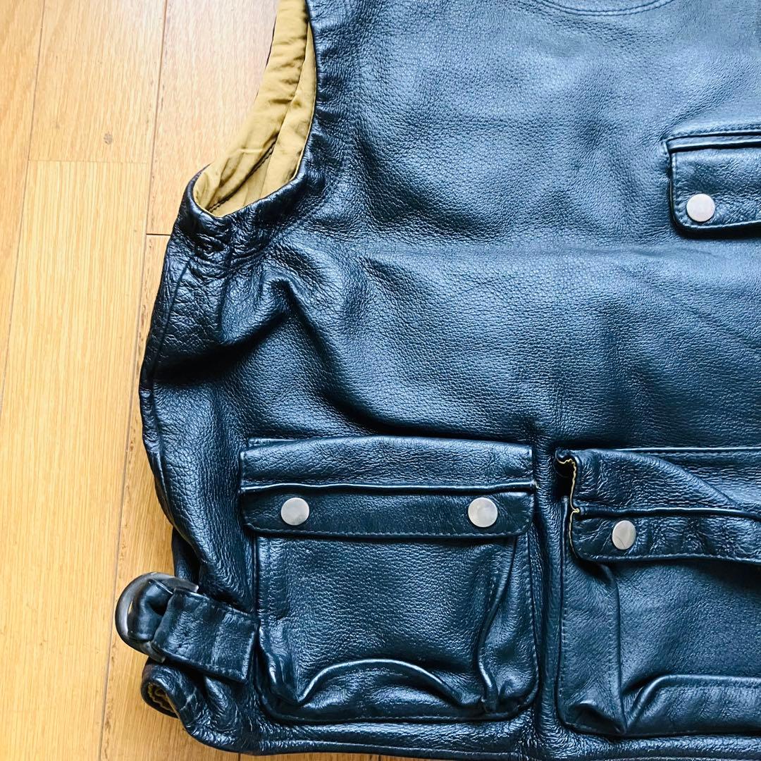 ハロルズギア風レザーツーリングベスト - メルカリ