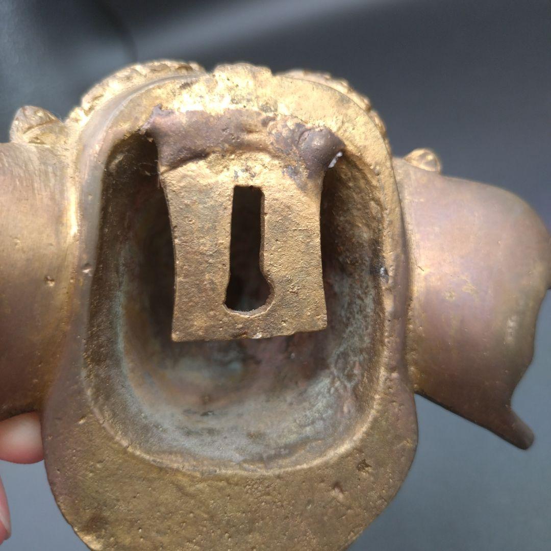 像の頭 ドアベル デザイナー 真鍮 壁掛け ベル付き アンティーク