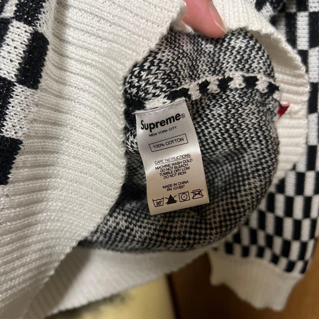 Supreme チェック柄 クルーネック セーター XL - メルカリ