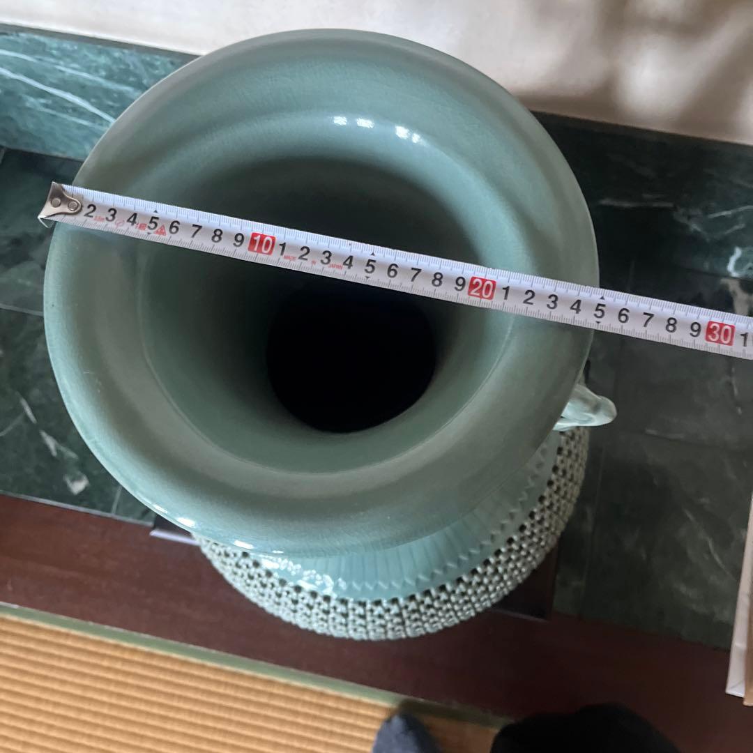 特大壺 青磁 床の間 美品 - メルカリ