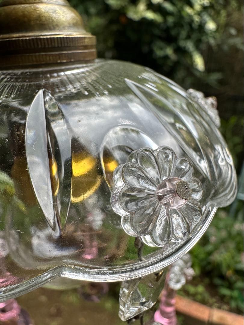 20's フランス アンティーク ピンクムラーノガラスの可愛いミニ