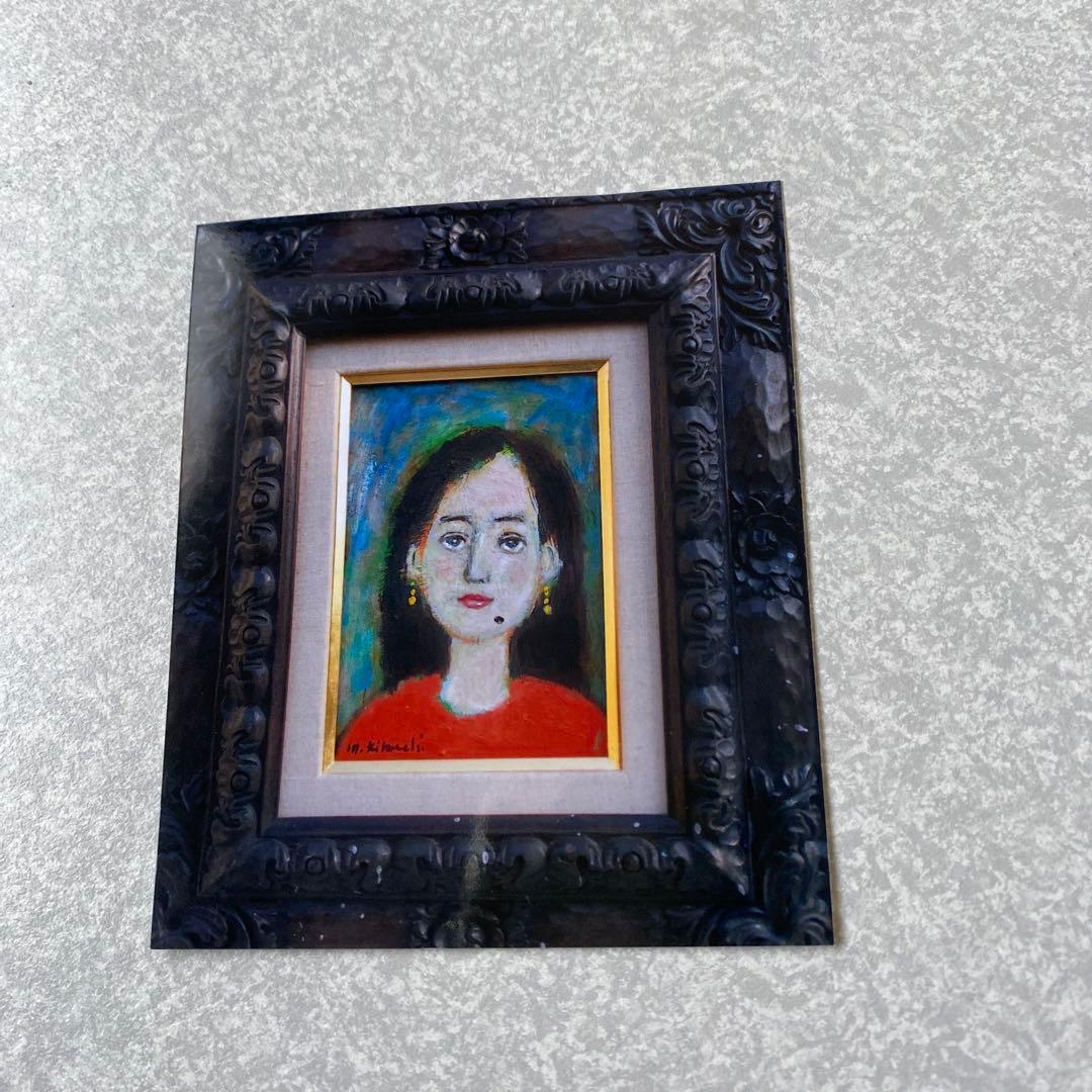 絵画 油絵 油彩画 菊地正則 SM「少女」美品 額付き パリ 原画 サイン