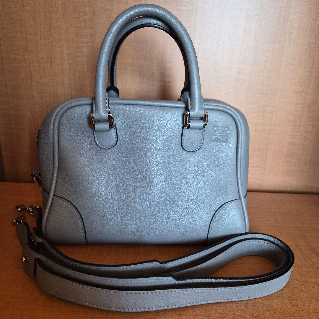 LOEWE　アマソナ　75　グレー ロエベ アマソナ75 レザー 2WAYハンドバッグ グレー A2190847｜中古