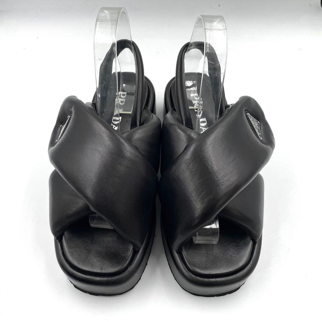 ICチップ内蔵 プラダ サンダル ソフトパテッドナッパレザー 三角