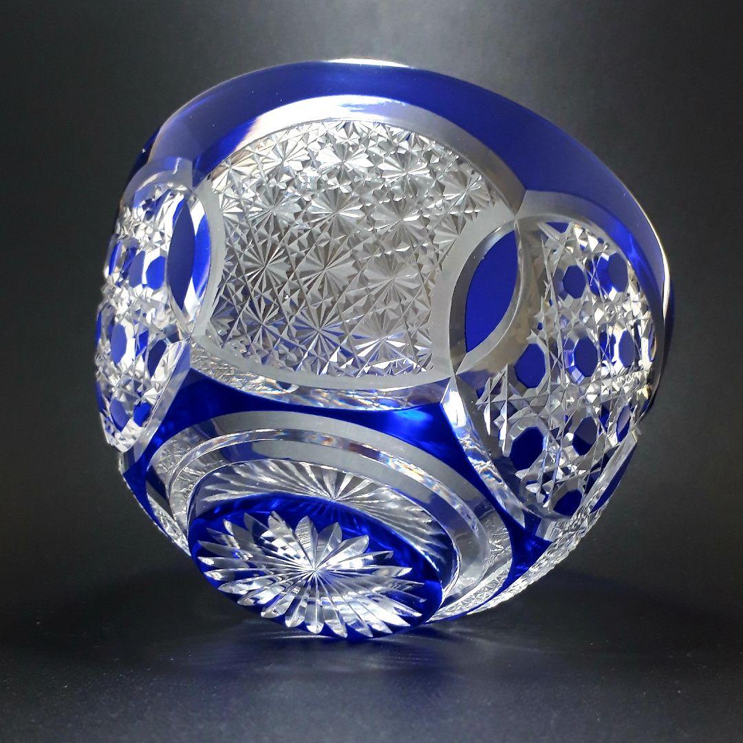 江戸切子　瑠璃色被せガラス　切子鉢　　　伝統工芸士 大友精三 作【美品 未使用】 2026年最新】大友精三の人気アイテム - メルカリ