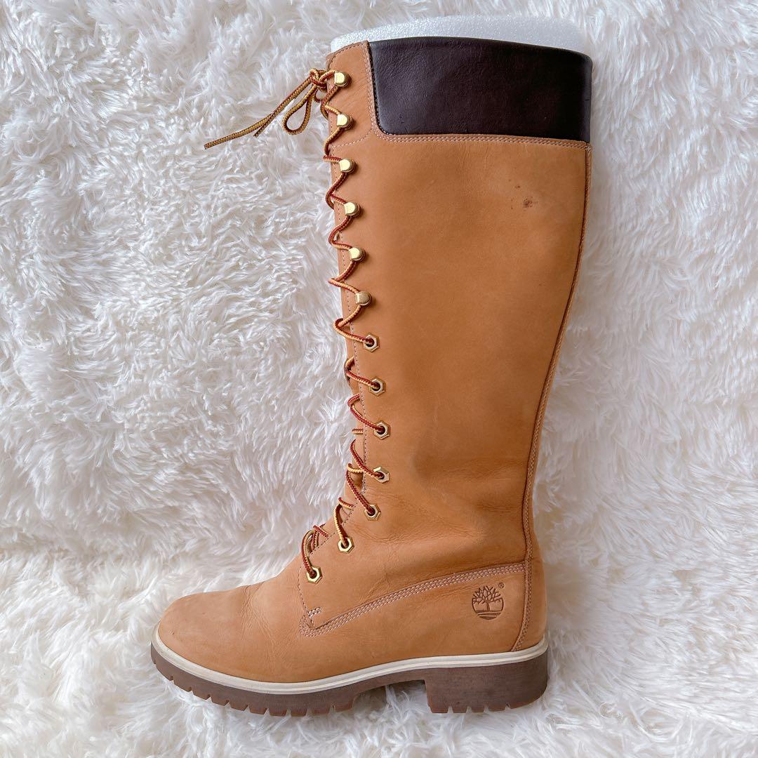 ティンバーランド 編み上げ ロングブーツ 24.5cm - メルカリ