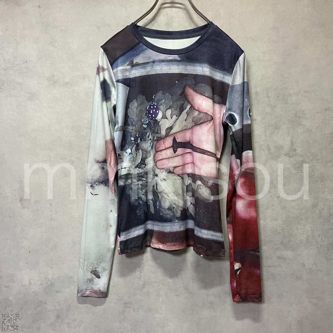 アートプリントカットソー パワーネット セカンドスキン Tシャツ 秋冬