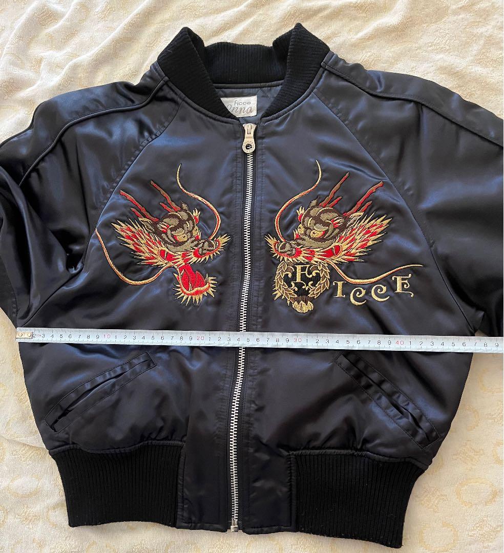 Ficce Donna 龍 刺繍 スカジャン 黒 レディース - メルカリ