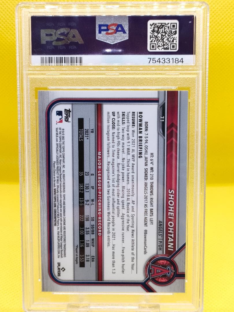 PSA9鑑定品】大谷翔平2022 Bowman Chrome Sapphire - メルカリ