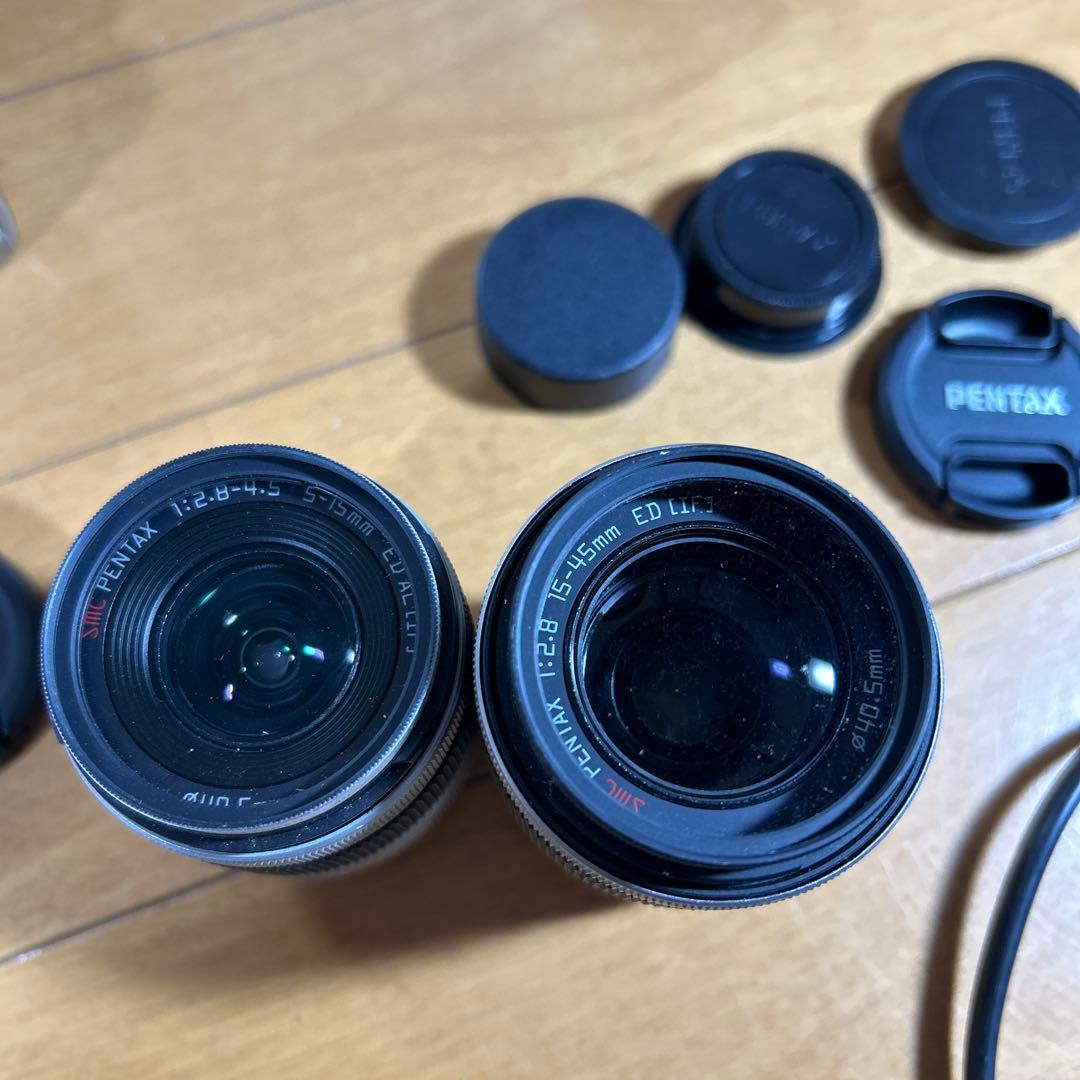 PENTAX Q7【中古品】充電器バッテリーデジタル一眼レフ レンズ3本付き