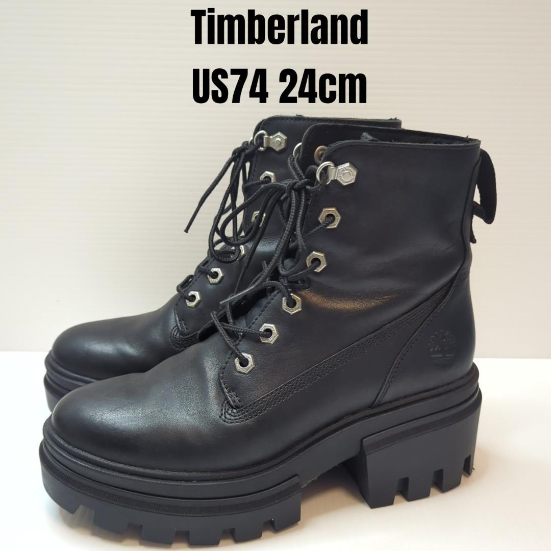 Timberland ティンバーランド エヴァーリー 厚底ブーツ 24cm 黒 ティンバーランド Timberland ブーツ エヴァーリー フロントジップ