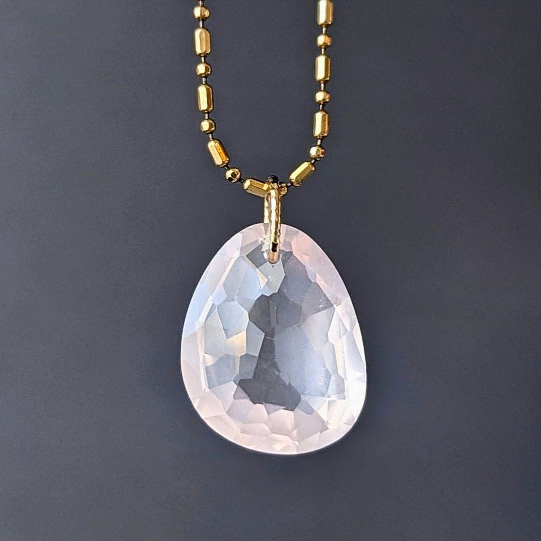 ♢miyumiyu♢K18 ローズクォーツ 7.1ct チャーム