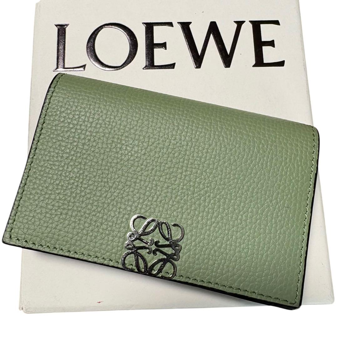 ほぼ現行　未使用級　ロエベ　アナグラム ビジネスカードホルダー　ローズマリー アナグラム ビジネスカードホルダー（ペブルグレインカーフ） ベージュ