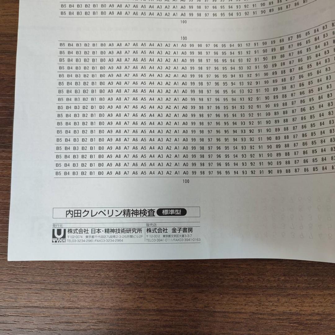 内田クレペリン検査、NR式知能検査、性格診断 3セット - メルカリ