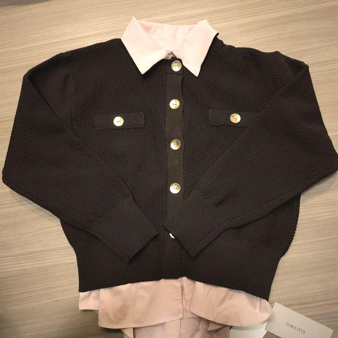 ☆JUSGLITTY 衿付きカノコカーデ　新品