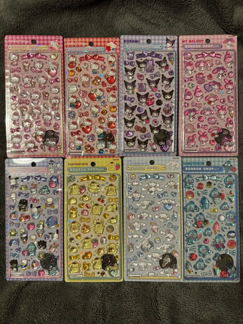 【確実正規品！！】サンリオボンボンドロップシール 8セット サンスター文具 正規品 ボンボンドロップシールmini サンリオ 全8種