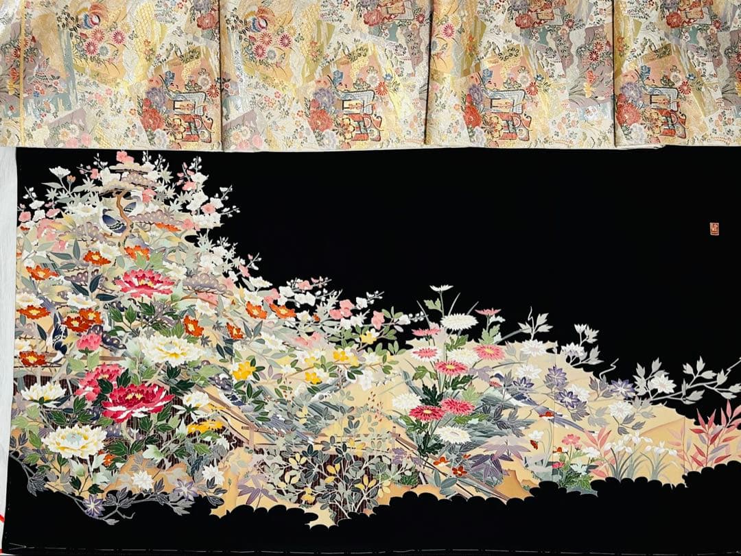 最高級本加賀友禅手書き技術者西川健一作品 本金箔高級袋帯23点完全