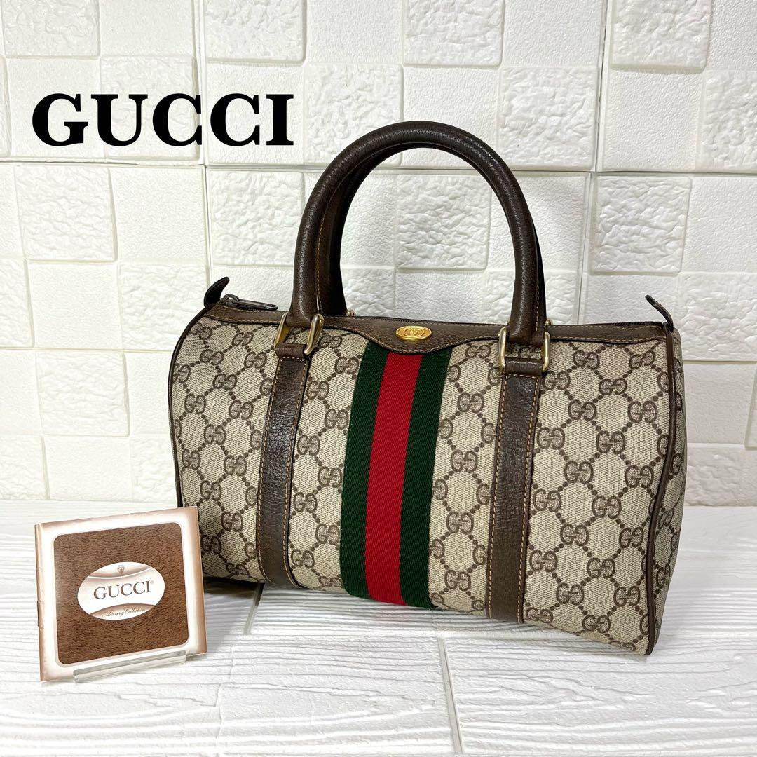 ✨極美品✨☘️GUCCI☘️✨ミニボストンバッグ✨シェリー✨GG柄✨PVCレザー✨ ✨極美品✨☘️GUCCI☘️✨ショルダーバッグ✨シェリー✨ GG柄✨PVC