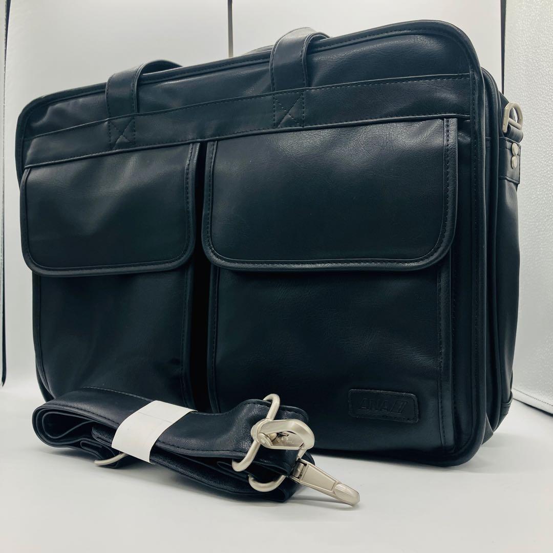 1498 極美品　ANA ビジネスバッグ　2way レザー　ブリーフケース　黒 Felisi（フェリージ） 最大53% 3/1まで ビジネスバッグ メンズ
