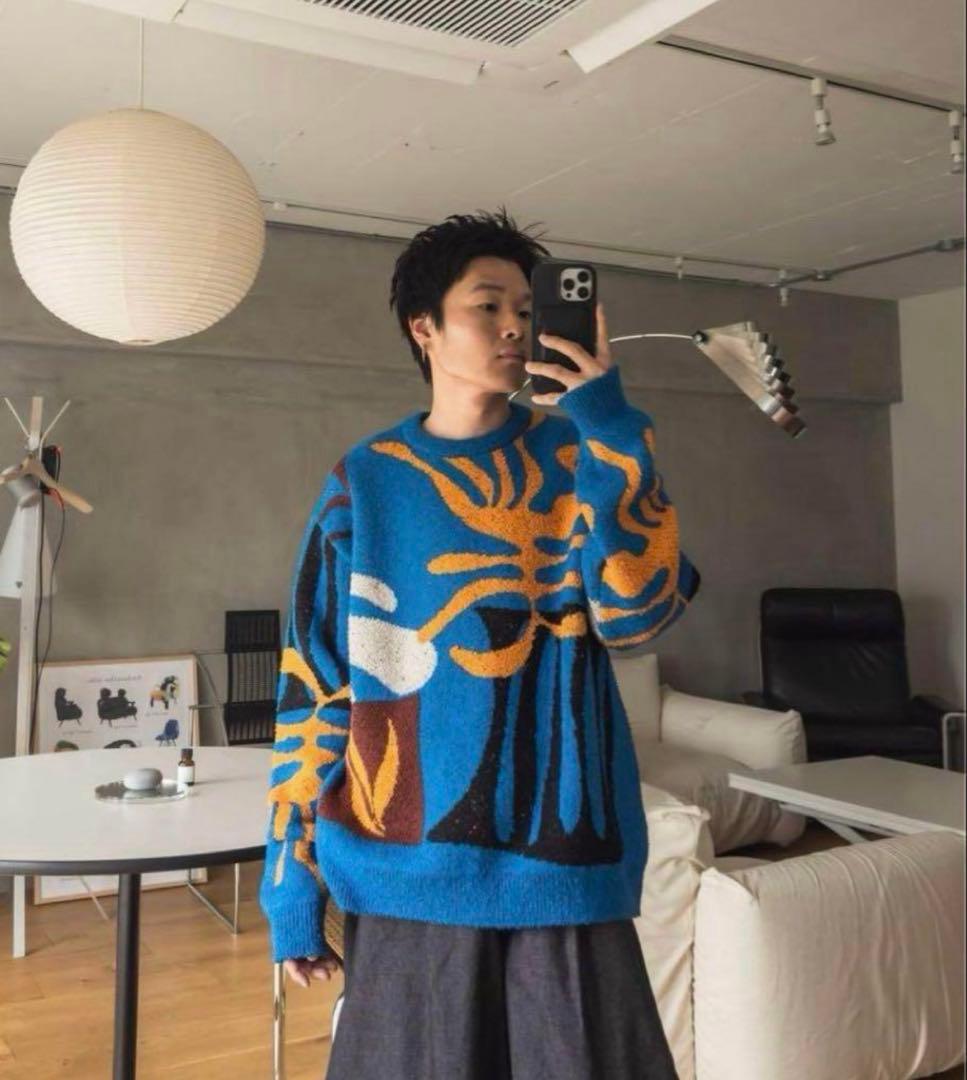 khoki intarsia knit jumper - メルカリ