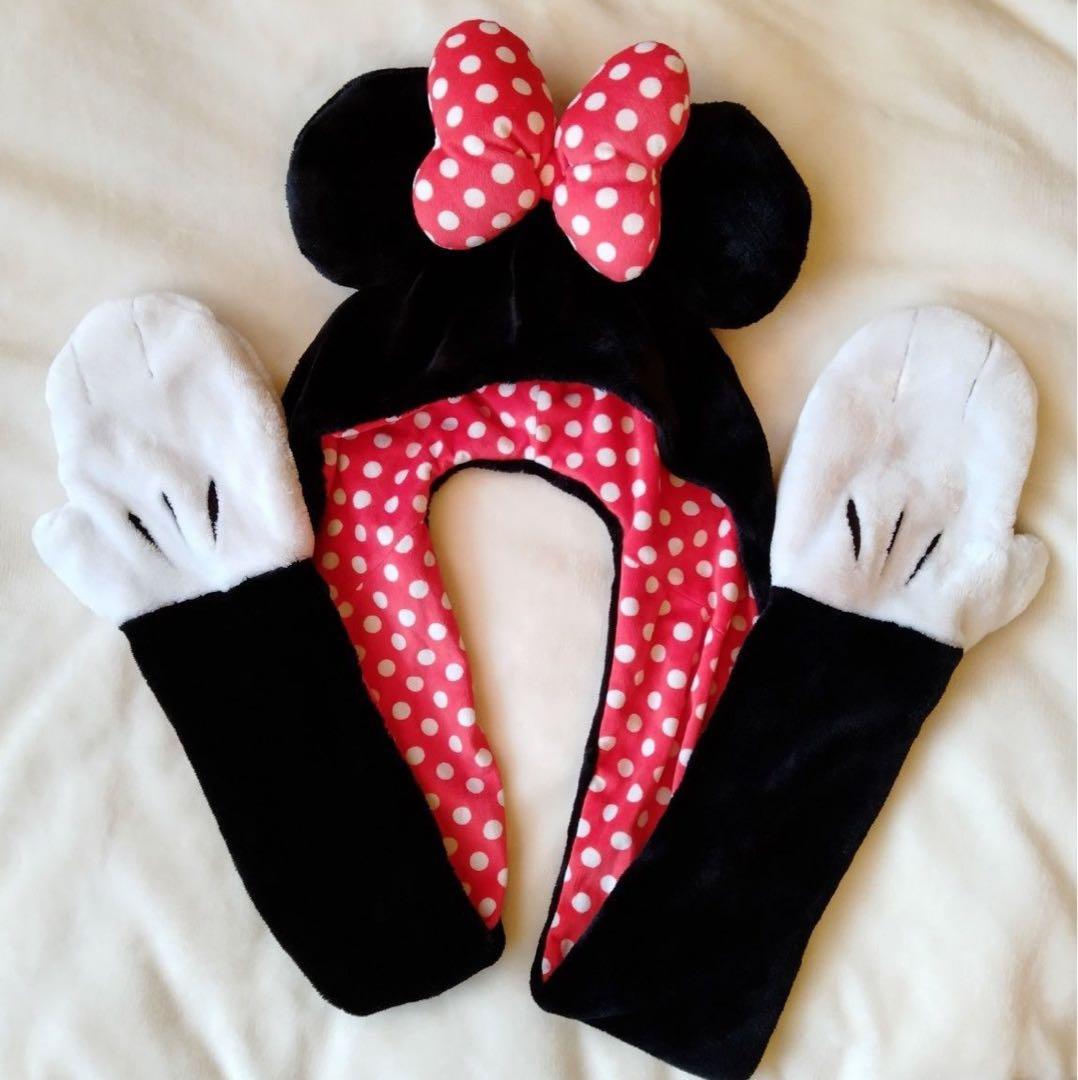 ミニーちゃん マフラーキャップ 大人サイズ ディズニー ファンキャップ