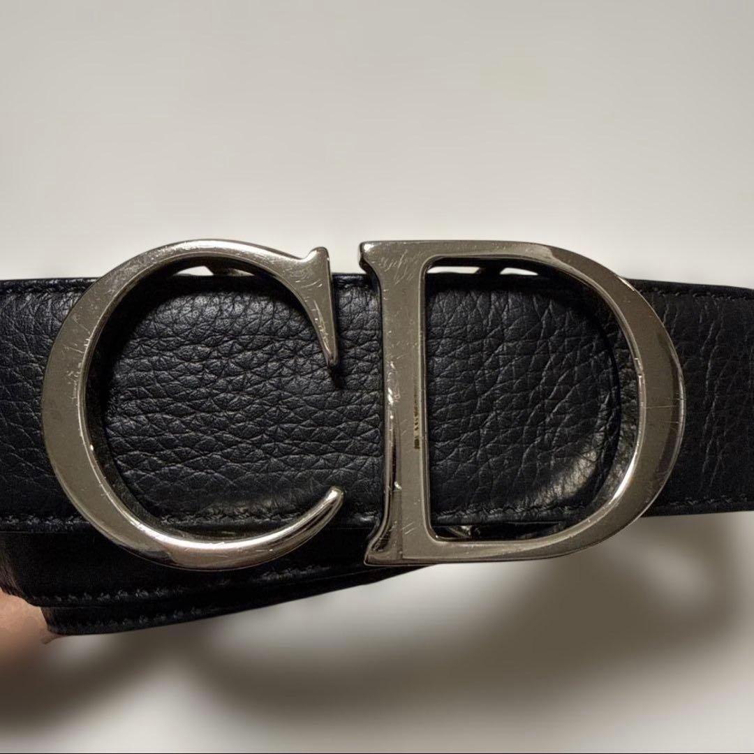 Dior オブリーク ブラックレザーベルト リバーシブル CDロゴ - メルカリ