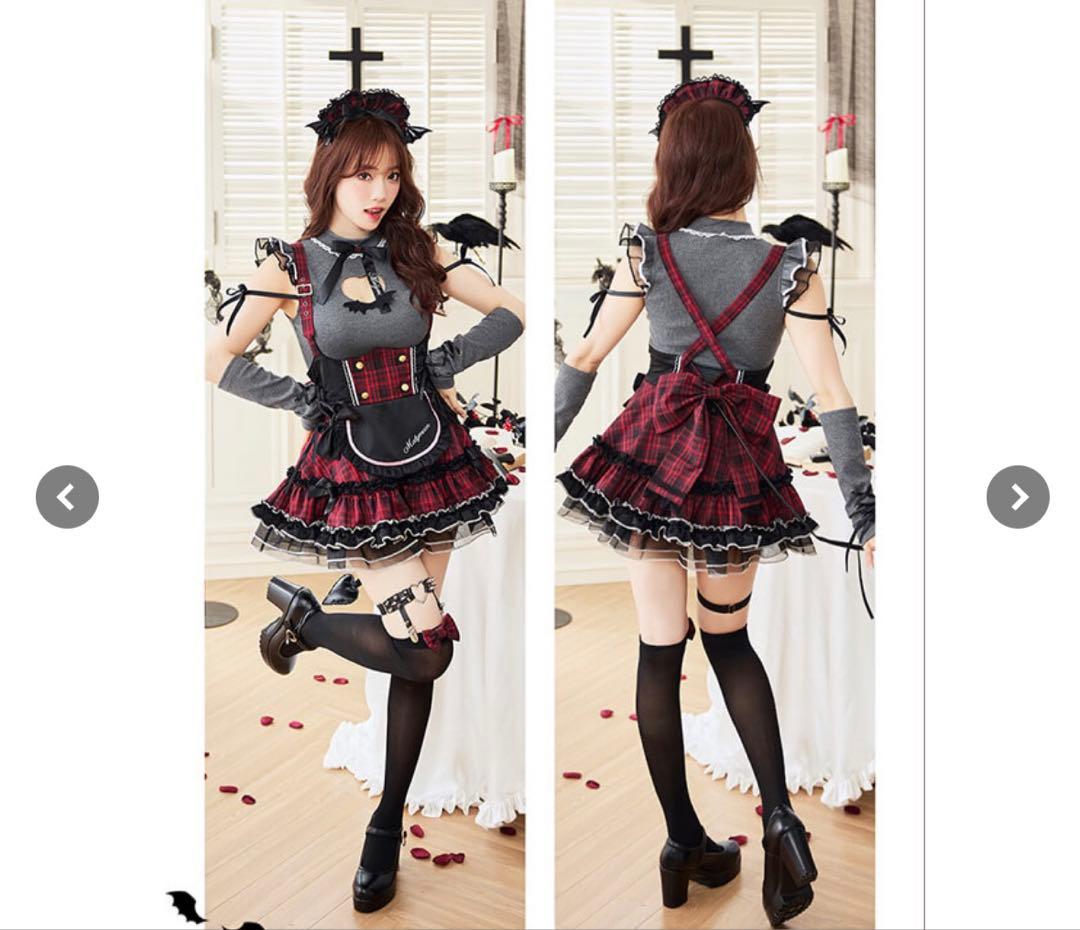 マリームーン ガーリーロックサキュバスメイド グレーレッド Malymoon