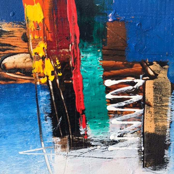 小泊岬を望む」流木の浜(青森)油絵F6(410×318mm)