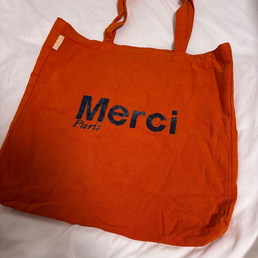 メルシー トートバッグ Merci Paris オレンジ - メルカリ