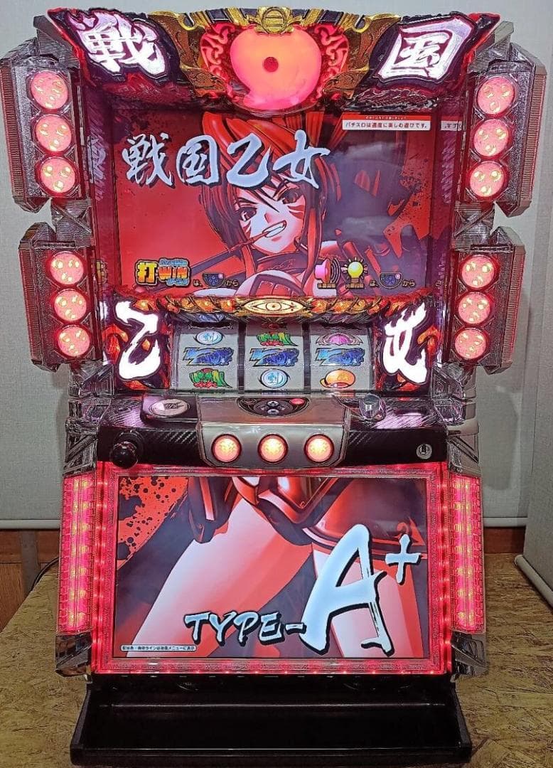 パチスロ実機】オリンピア☆戦国乙女TYPE‐A+☆オートプレイ付コイン不要機