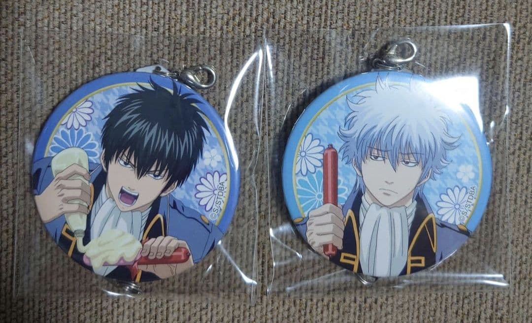 銀魂 銀時 土方 つながる 缶バッジ ソーセージ 真選組 銀魂 坂田銀時 トレーディングつながる缶バッジチャーム 真選組