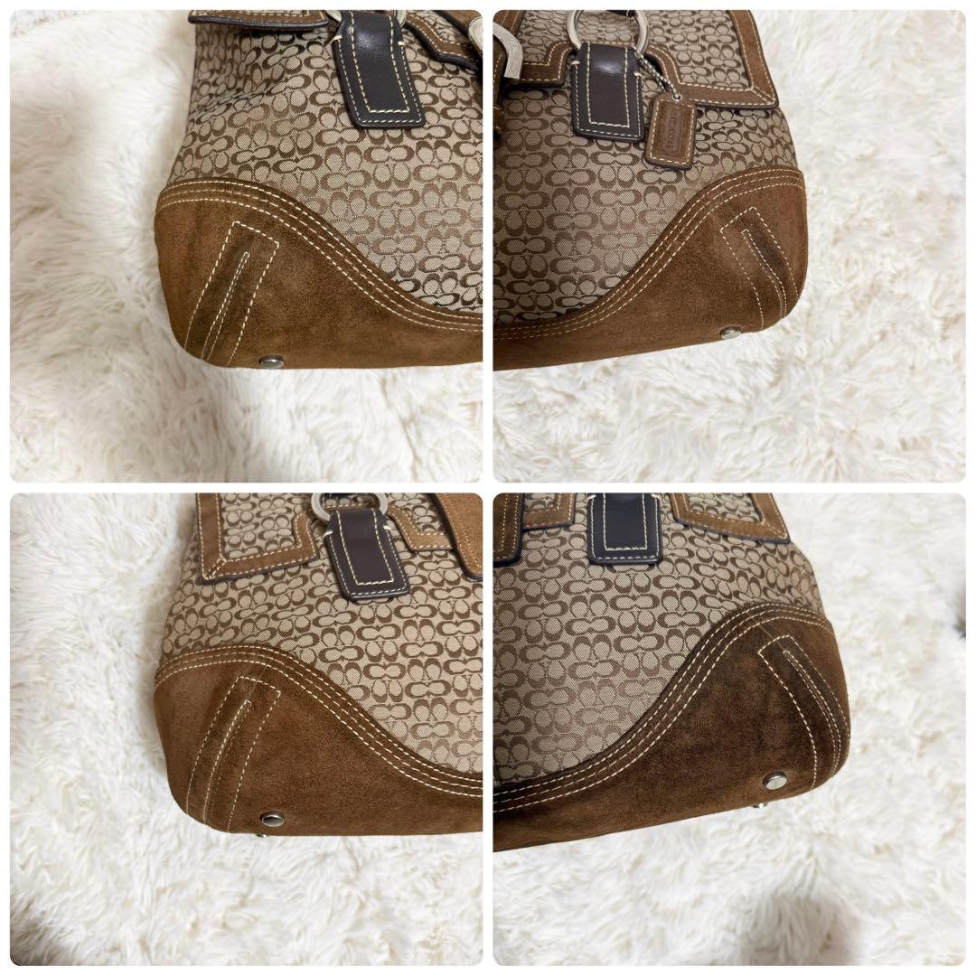 coach ソーホー スエード ハンドバッグ ミング シグネチャー - メルカリ