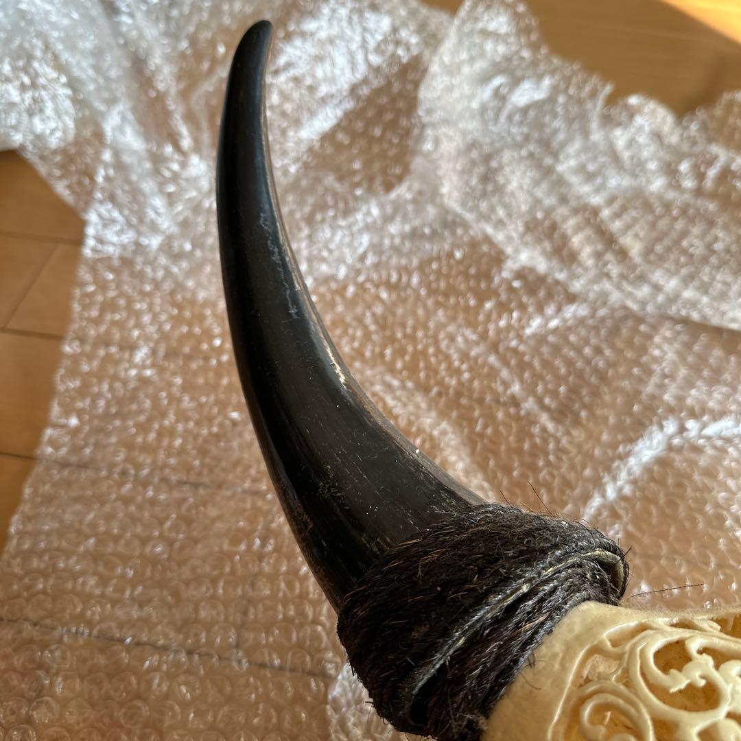 値下げしました！バッファロースカル 牛頭蓋骨 壁掛け彫像 カウボーイ