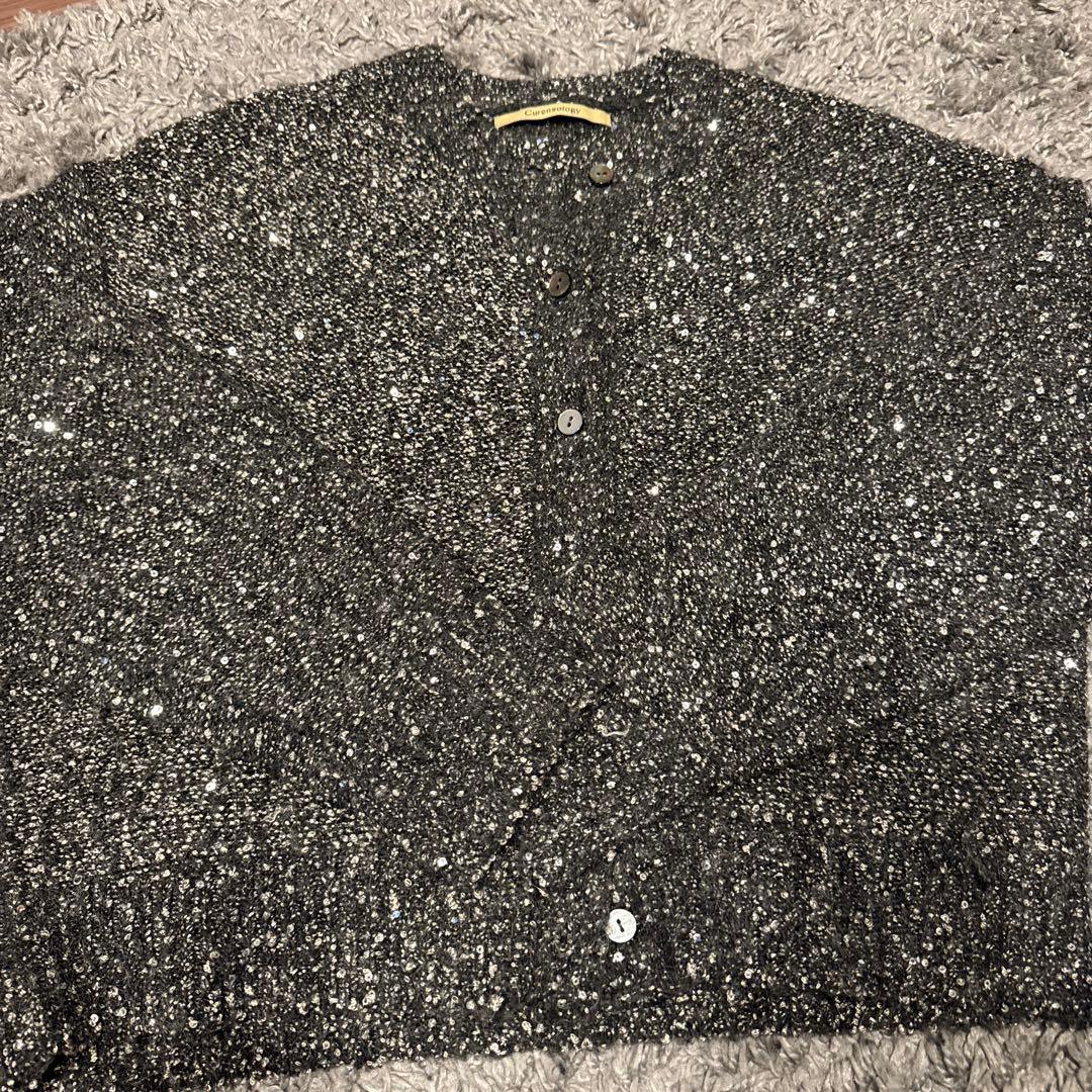 1／26まで限定価格！Curensologyスパングルショートカーディガン 美品！Curensologyカレンソロジー スパングルショートカーディガン高山
