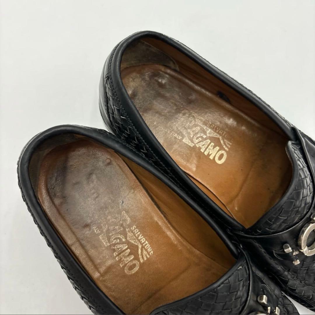 フェラガモ 6.5EE PARIGI イントレチャート ローファー ガンチーニ