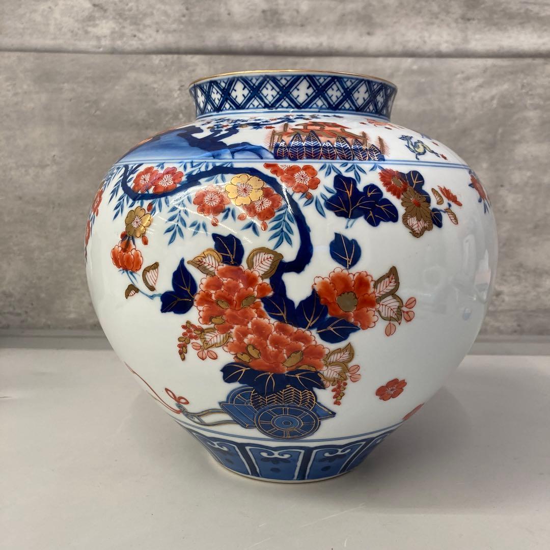 昭和レトロ 有田焼 哲山作 花瓶 花器 フラワーベース 壺 ツボ 水差し