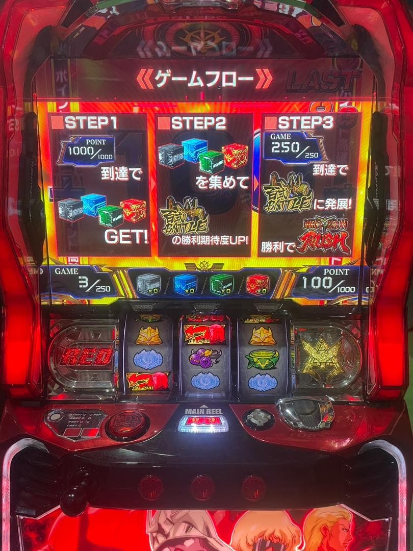 パチスロ実機Sシャア専用パチスロ 逆襲の赤い彗星Gコイン不要機