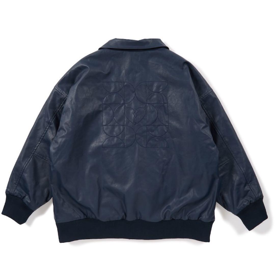 スカイ様専用新品デビルユースPUレザー中綿Varsity JKT navy-XL - メルカリ