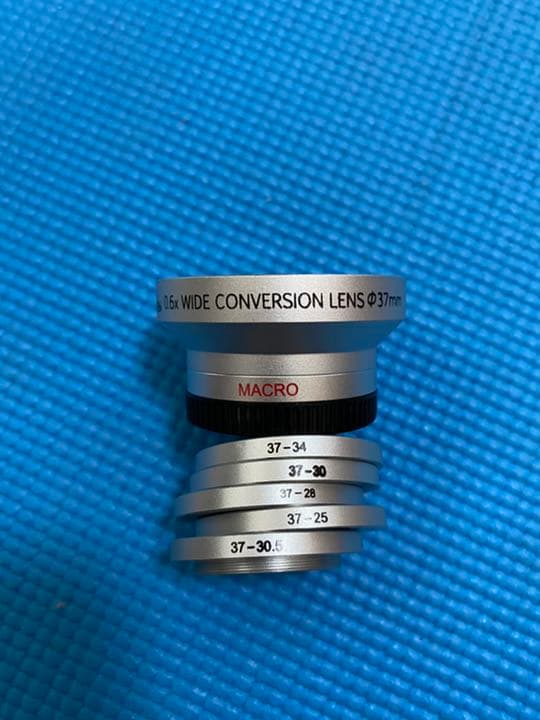 ワイド　マクロレンズとアタッチメントスペーサー　取付φ37 コンパクトカメラ用アクセサリー SAGAシリーズ