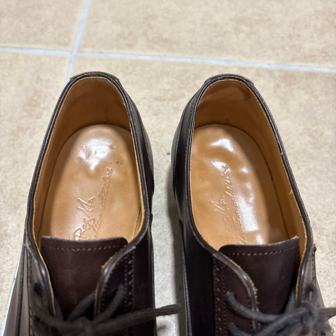 【RAYMAR】24.5cm 革靴　ダークブラウン クォーターブローグ　レイマー