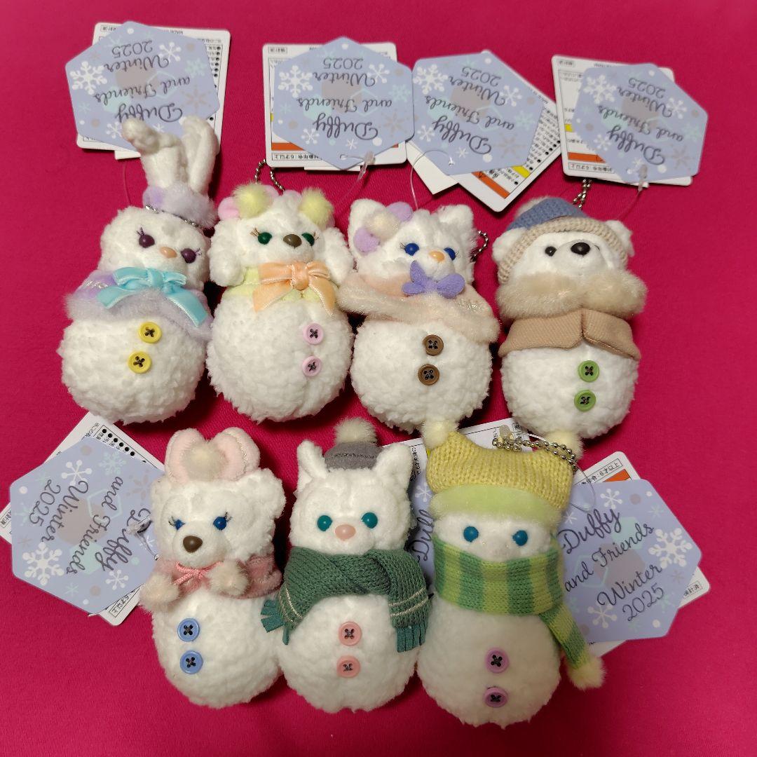 東京ディズニーシー、シークレットオブスノーウーデイ 雪だるま７人セット ダッフィーアンドフレンズ シークレットオブスノーウィーデイ 雪だるま