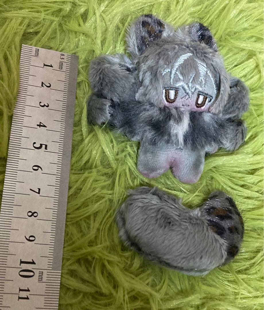 自作ぬいぐるみ・灰色の子 たけのこ TAKENOKO ぬいぐるみ プチシェリー這い ネコ グレー 58846