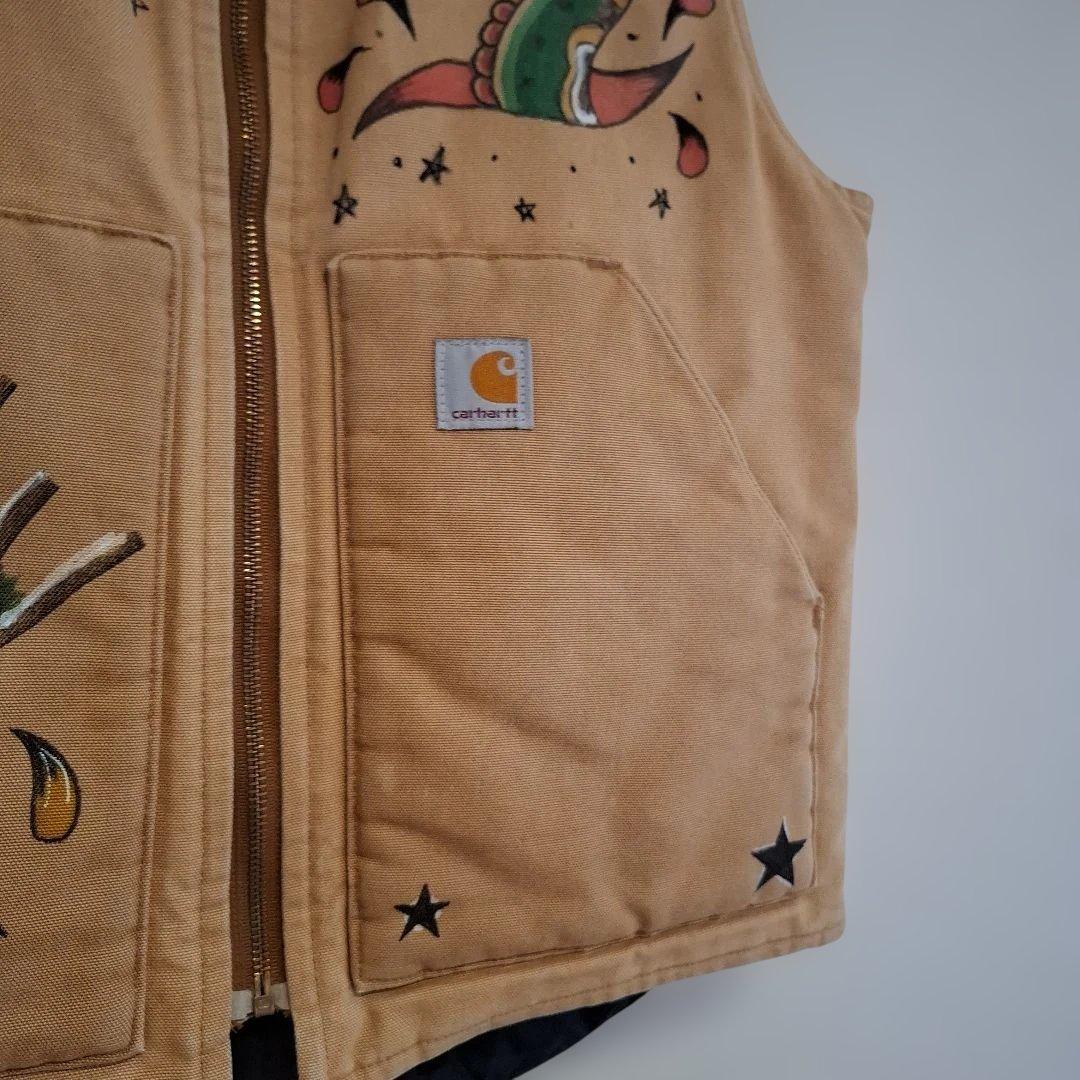 1*6様 カーハート タトゥー風 落書き ダック地ベスト M - メルカリ