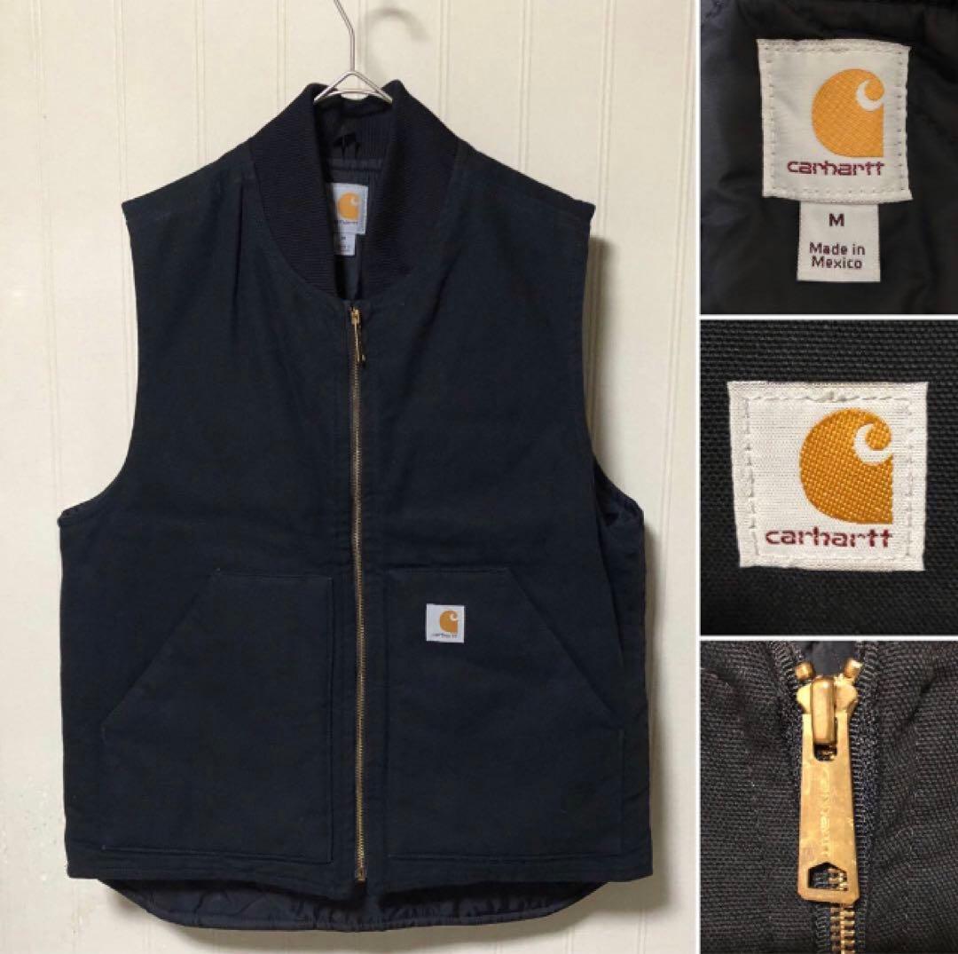 極美品❗️メキシコ製 Carhartt カーハート ダックベスト 厚手 黒M