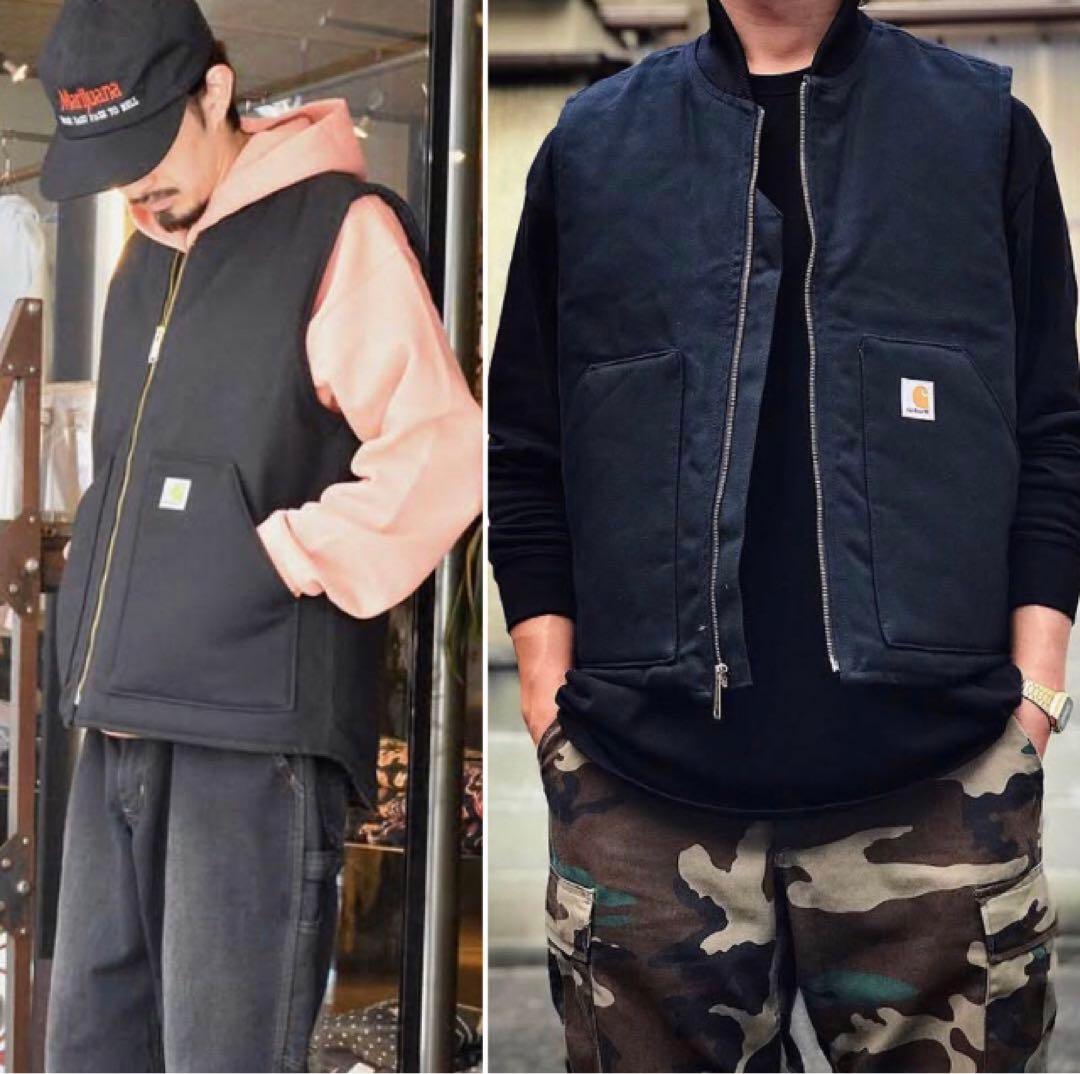 極美品❗️メキシコ製 Carhartt カーハート ダックベスト 厚手 黒M