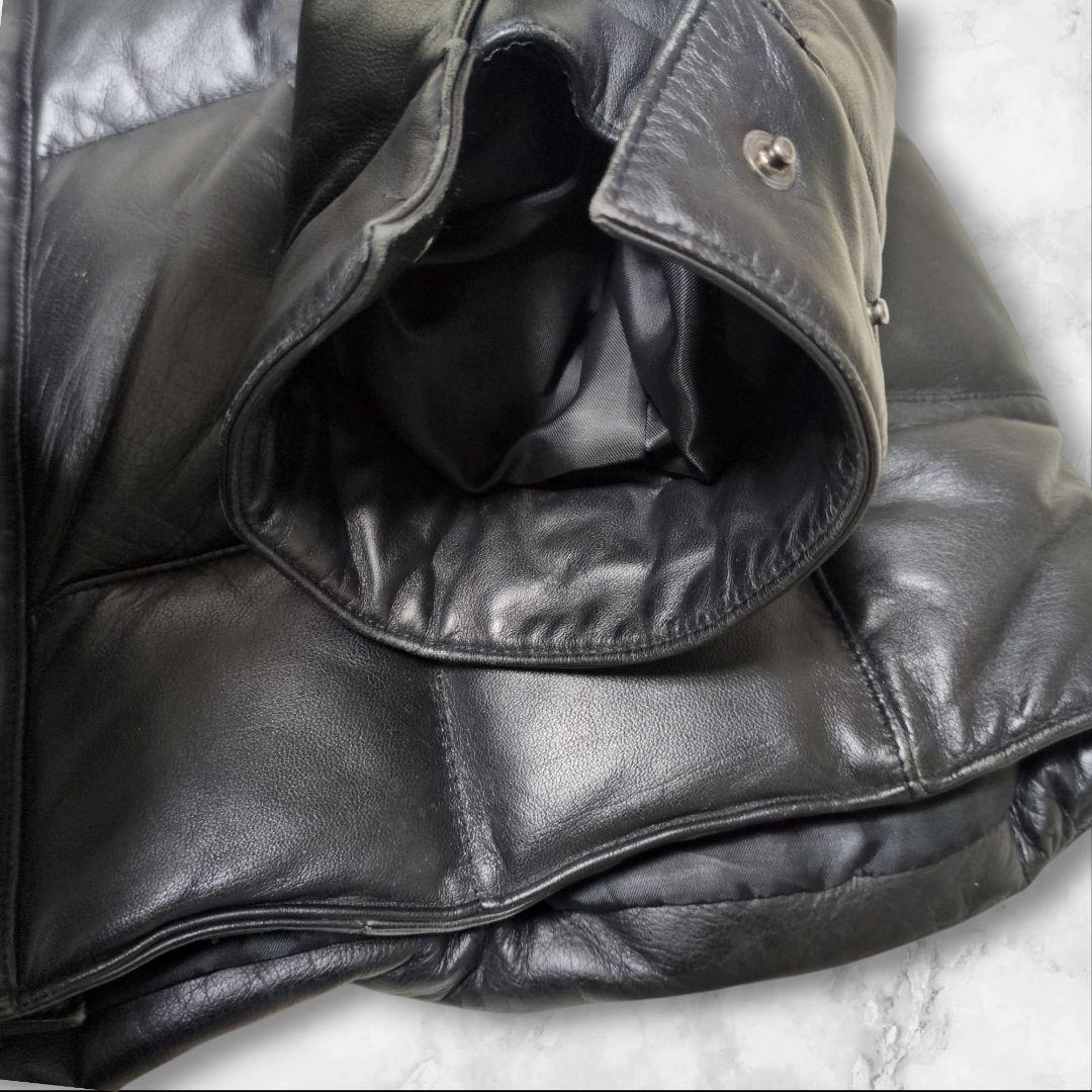 コムサデモードメン 馬革 ヌプシ 肉厚 ダウンジャケット 黒 ホース