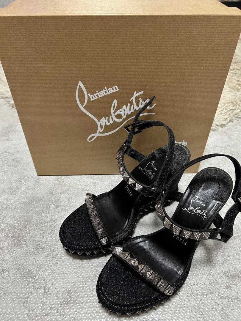 Christian Louboutin ブラック サンダル Christian Louboutin Miss Jane 55MM Leather Sandals | Saks Fifth Avenue